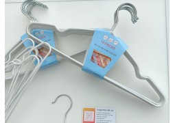 Плічка для одягу з силіконовим покриттям білі (антиковзкі вішалки)